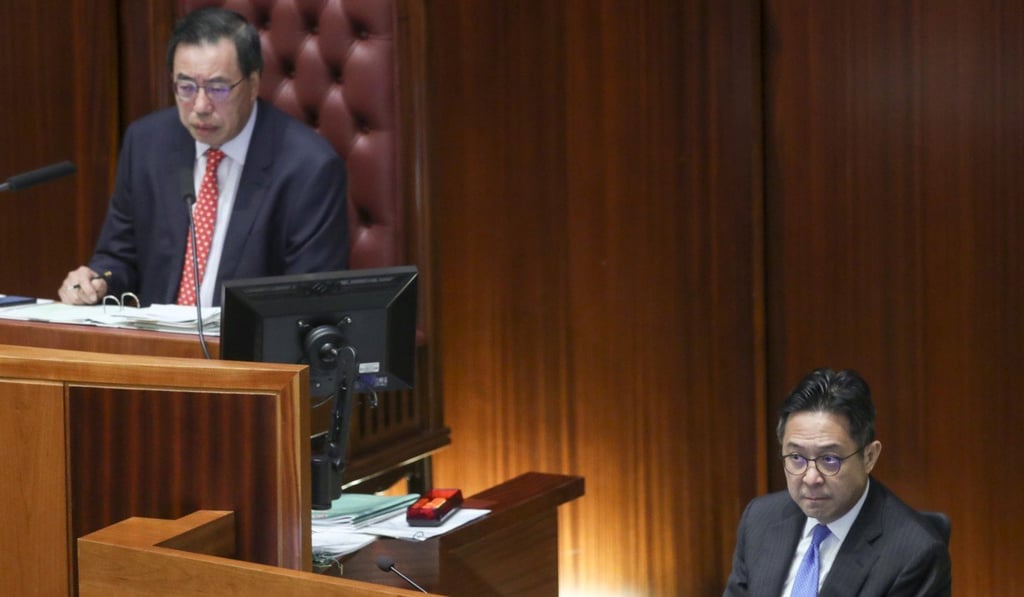 Andrew Leung (left) and Kenneth Chen in the legislature on Thursday. Photo: Sam Tsang