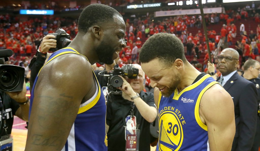 Golden State Warriors forward Draymond Green and guard Steph Curry celebrate defeating the Houston Rockets in game six. Photo: USA TODAY Sports