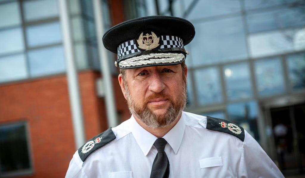 Chief Constable Simon Bailey of Norfolk Constabulary outside his office in Wymondham, Norfolk. Photo: Alamy Stock Photo/Jason Bye Chief Constable Simon Bailey of Norfolk Constabulary outside his office in Wymondham, Norfolk. Photo: Alamy Stock Photo/Jason Bye