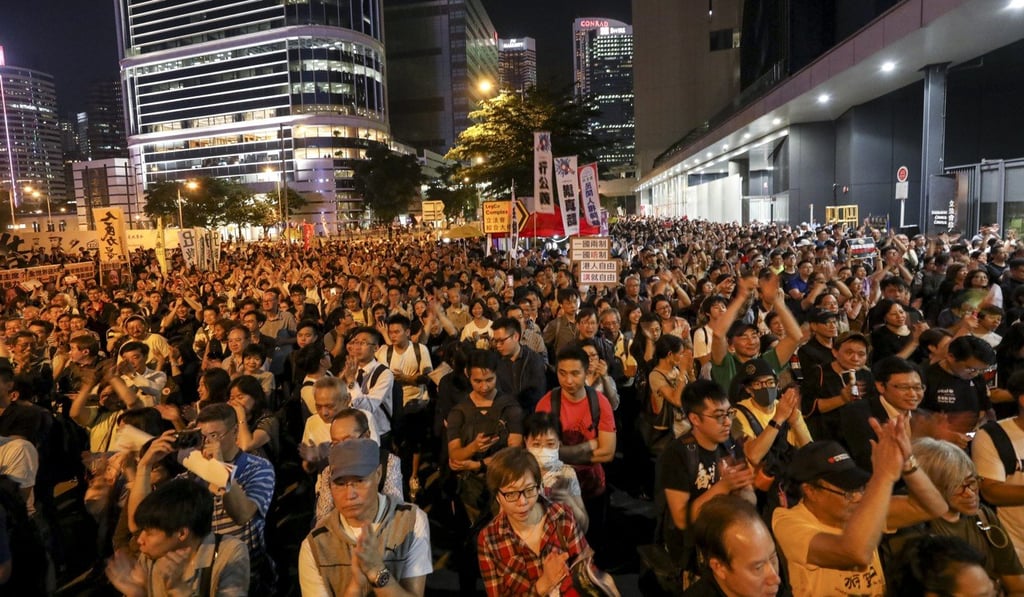 The rally was held hours before a Legco meeting on Saturday morning. Photo: Dickson Lee