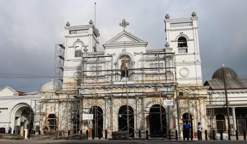 A general view of St Anthony’s Shrine in Colombo two weeks after the attacks. Photo: AFP