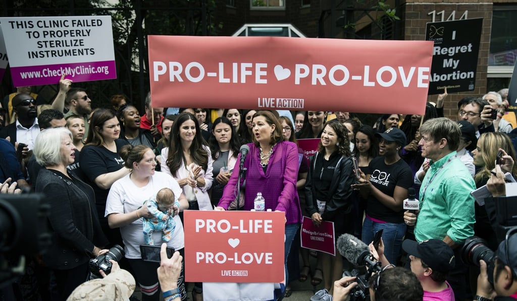 Ashley Garecht speaks as anti-abortion protesters rally near a Planned Parenthood clinic in Philadelphia. Photo: AP Photo Ashley Garecht speaks as anti-abortion protesters rally near a Planned Parenthood clinic in Philadelphia. Photo: AP Photo