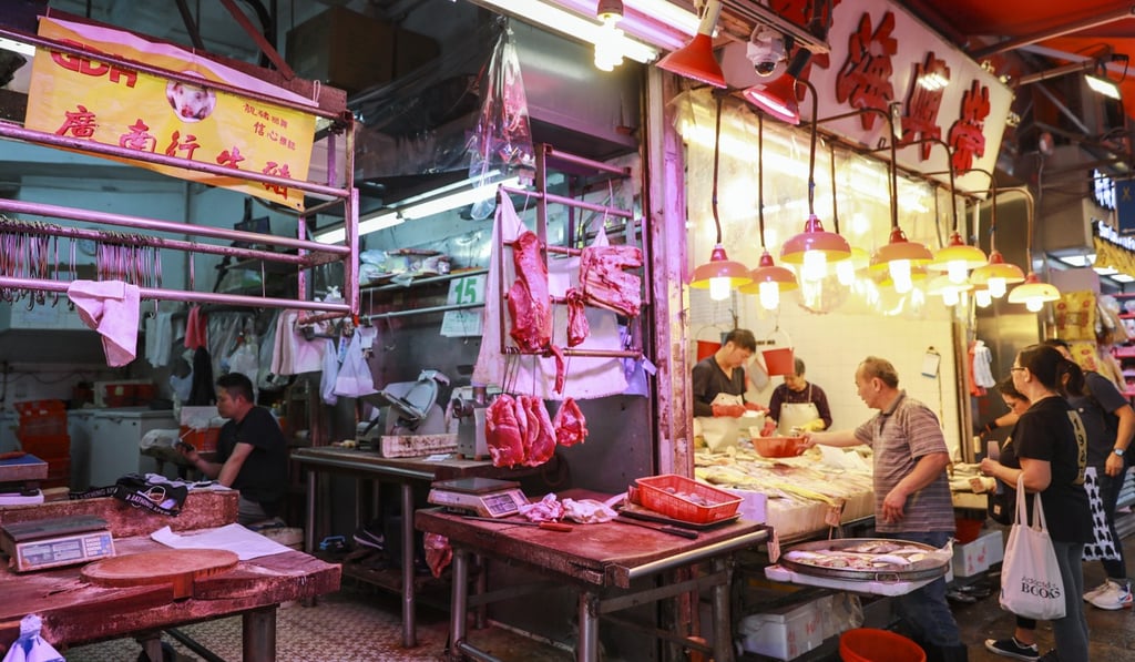 The last few pieces of beef seen at a beef stall on Stone Nullah Lane in Wan Chai before running out of stock on Tuesday. Photo: May Tse