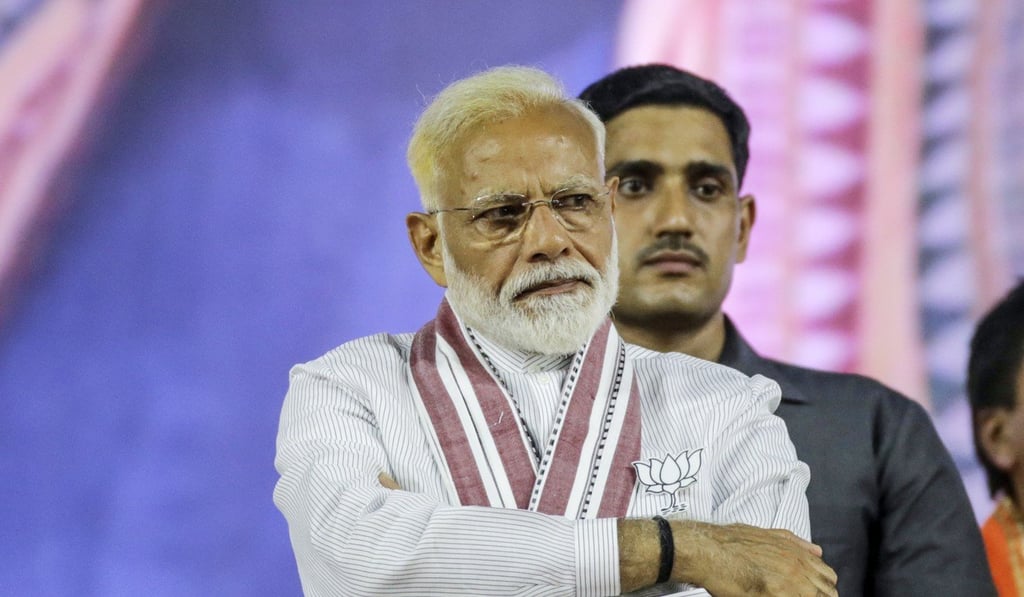 India Prime Minister Narendra Modi attends a rally in Mumbai. Photo: Bloomberg