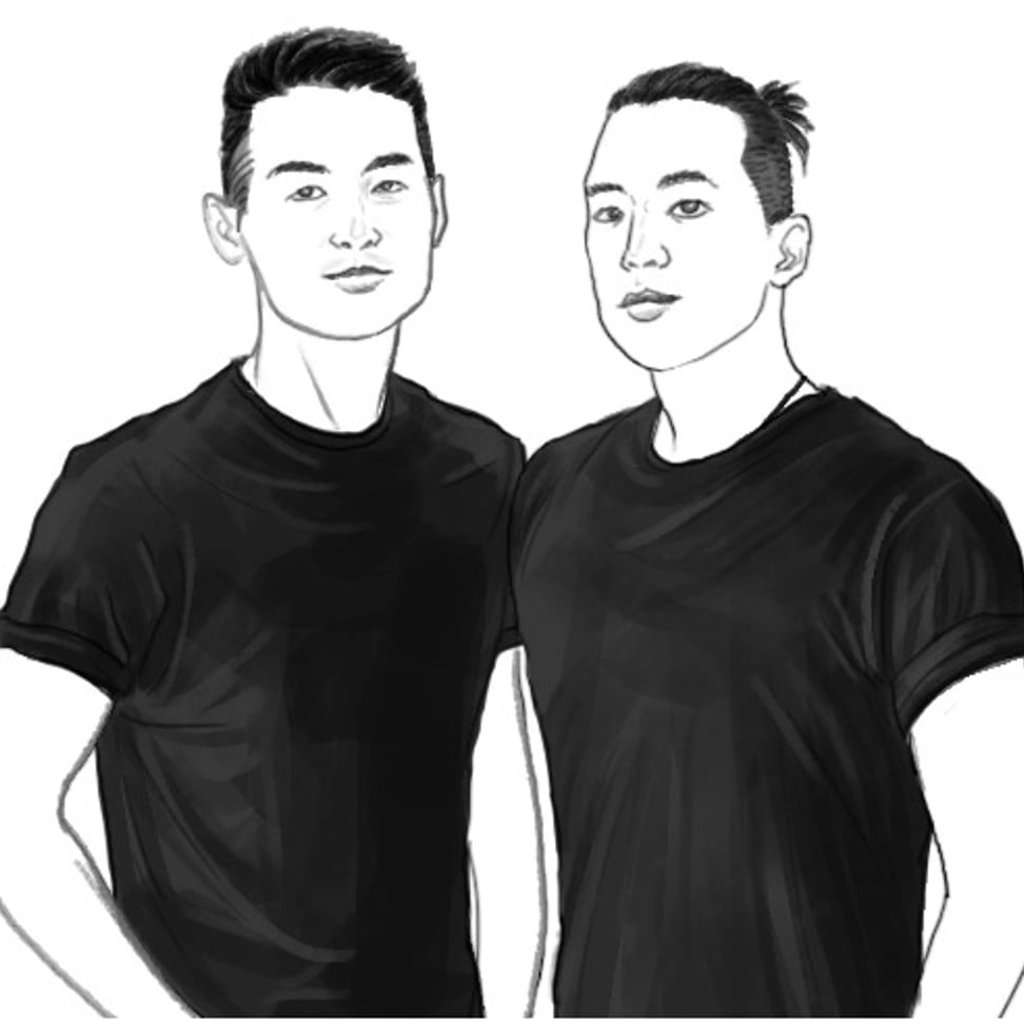 An illustration of Press Play’s writer, Edward Gunawan (left) and illustrator Elbert Lim. Image: Elbert Lim and www.projectpressplay.com
