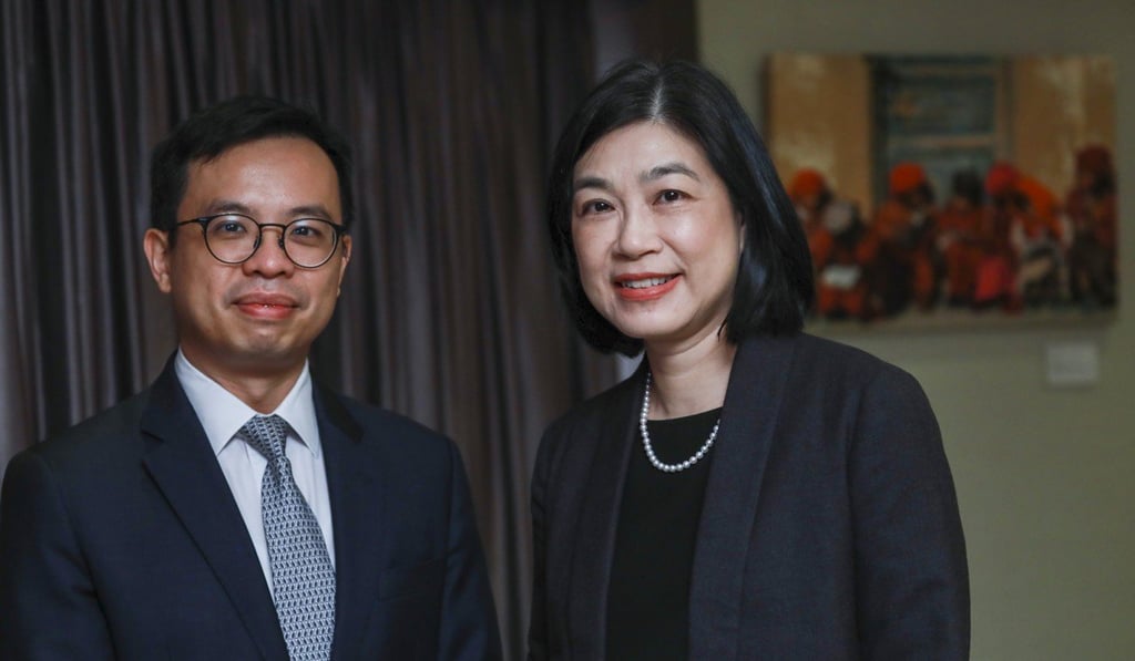 Kelvin Lau, senior economist for Greater China at Standard Chartered and Carmen Ling, global head of yuan internationalisation and belt and road, expect increased funding opportunities for infrastructure projects. Photo: May Tse