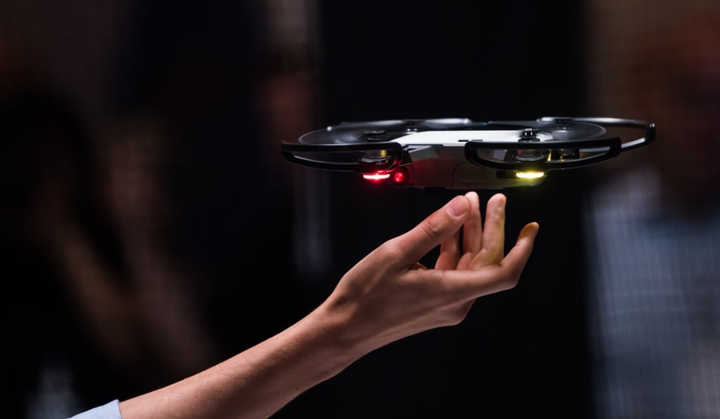 SZ DJI Technology unveils the Spark gesture-controlled drone in New York in May 2017. Photo: Bloomberg
