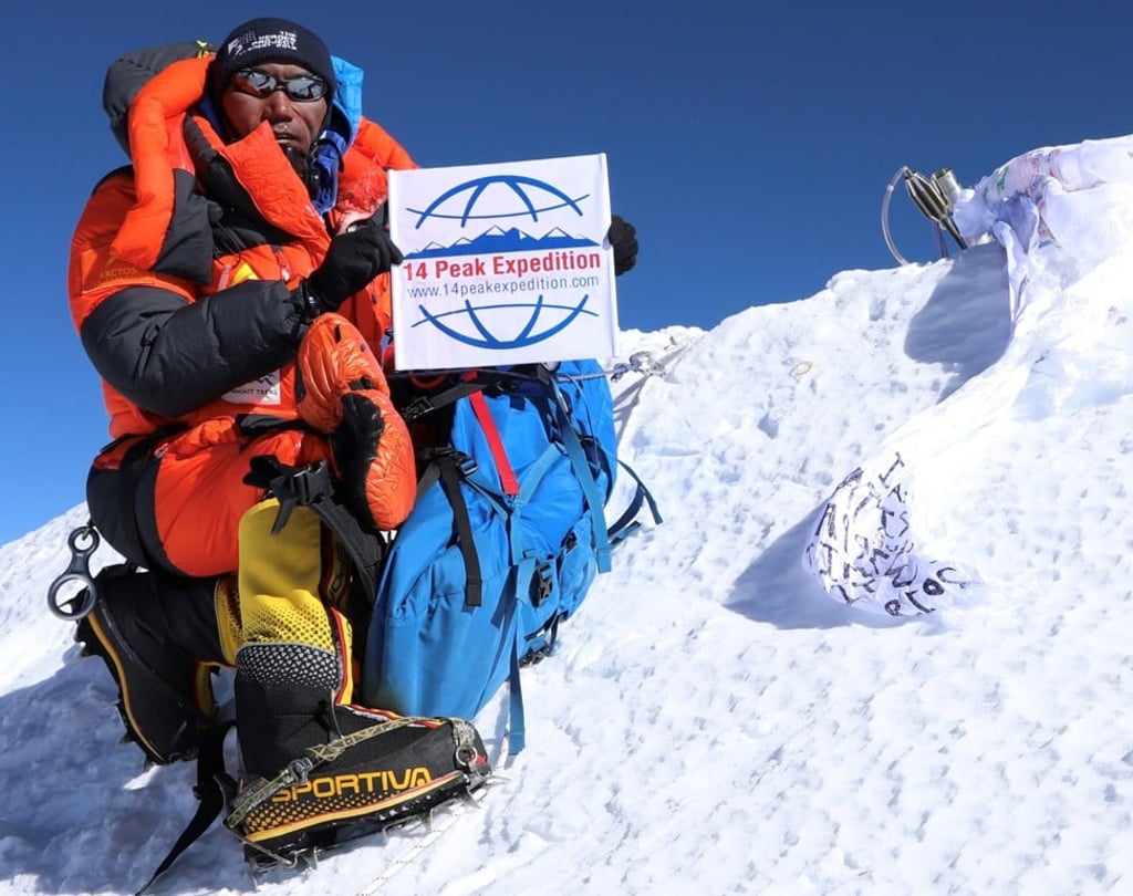 Kami Rita Sherpa pictured at the top of Mount Everest on May 15. Photo: AFP