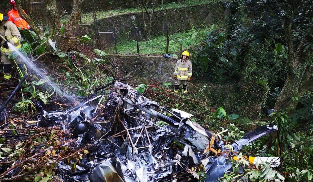 Witnesses reported hearing an explosion before the helicopter crashed. Photo: Hong Kong Police Force.
