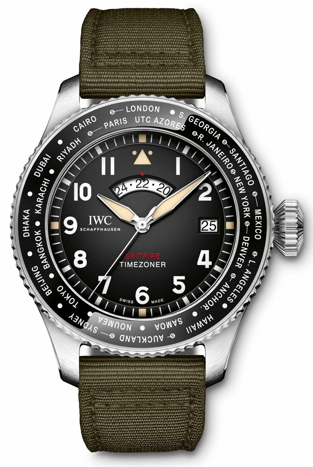 The IWC Pilot’s Watch Timezoner Spitfire Edition ‘The Longest Flight’.