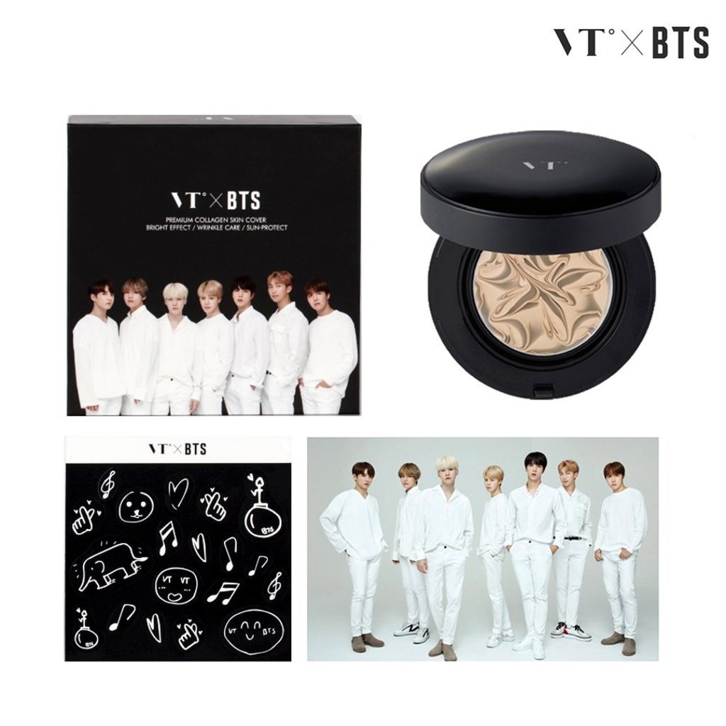 VT Cosmetics launched products named after BTS including VT x BTS Collagen Pact, which was so successful the company launched a whole BTS skincare and make-up range. Photo: Handout