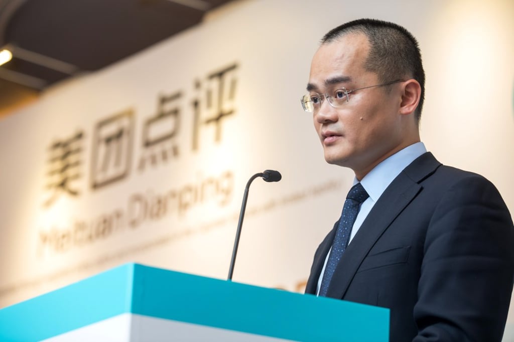 Wang Xing, the co-founder, chairman and chief executive of Meituan Dianping, says the company increased its share in China’s highly competitive food delivery services market in the quarter ended March. Photo: Bloomberg