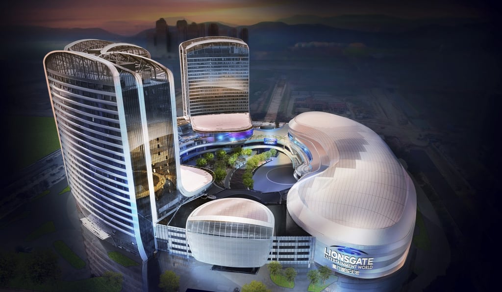 An artist’s rendering of the aerial view of Lionsgate Entertainment World. Image: Lionsgate via AP