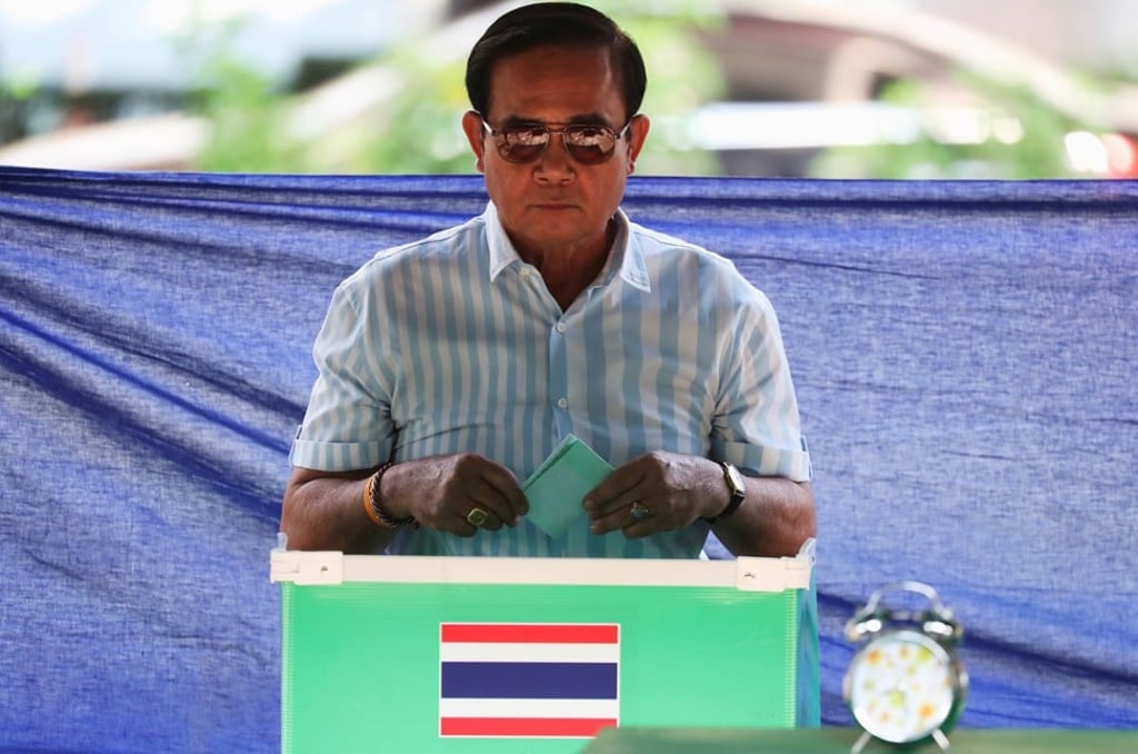 Thailand’s Prime Minister Prayuth Chan-ocha casts his ballot in the March general election. Photo: Reuters