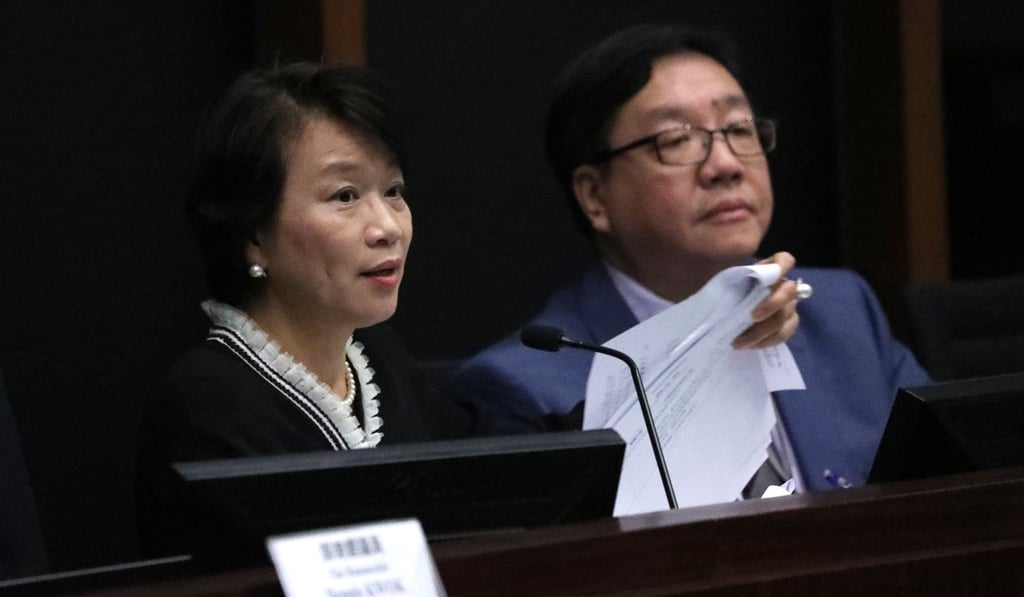 Lawmaker Priscilla Leung criticised the MTR Corporation and the Airport Authority. Photo: Nora Tam