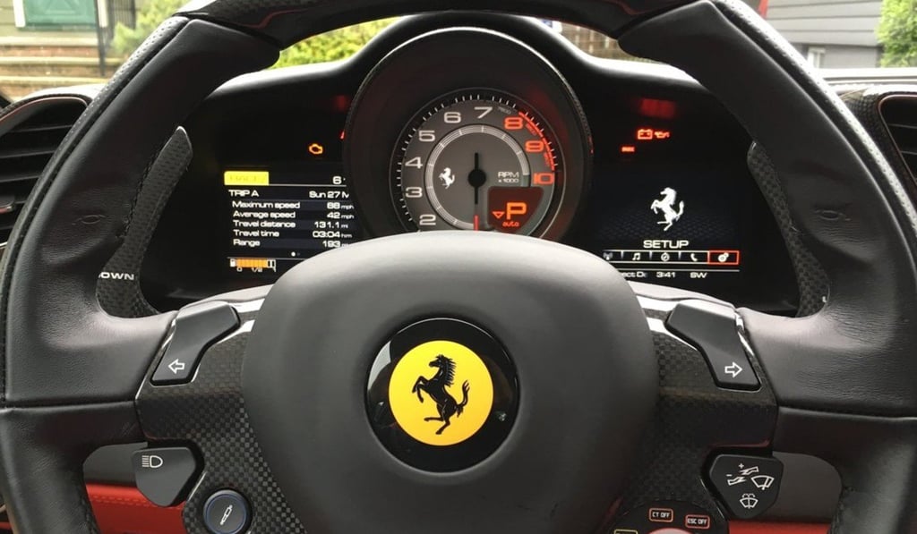 The Ferrari 488 steering wheel is very Formula One. Photo: Business Insider