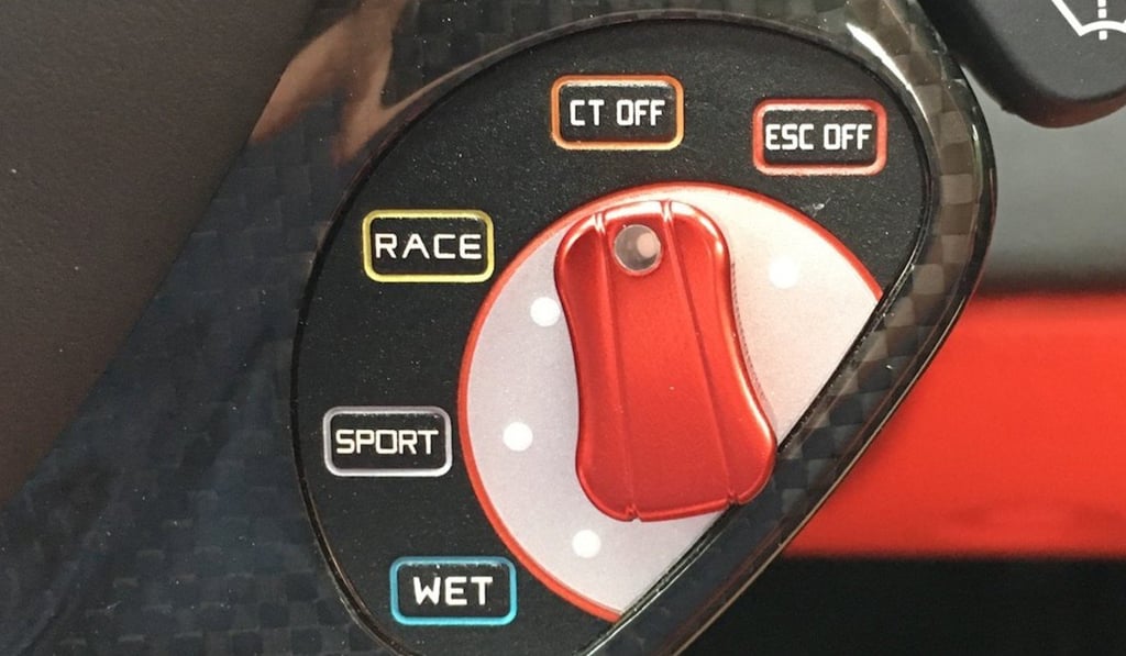 The ‘little switch’, or Manettino, drive mode-controller is back after it debuted in the F430. Photo: Business Insider