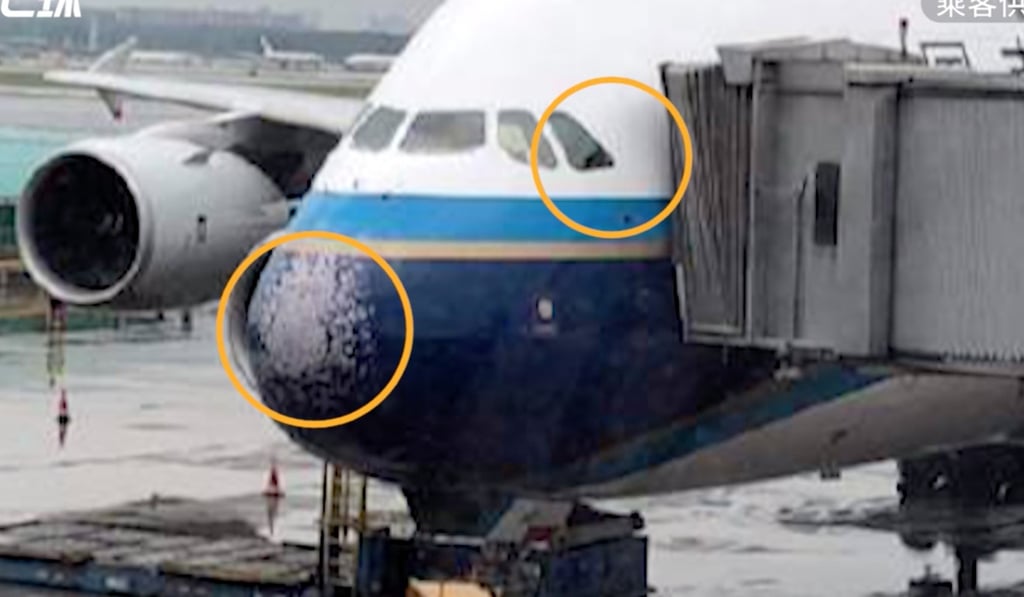 Passengers only understood what had happened to Flight CZ3101 when they saw the plane on the ground in Beijing. Photo: Weibo