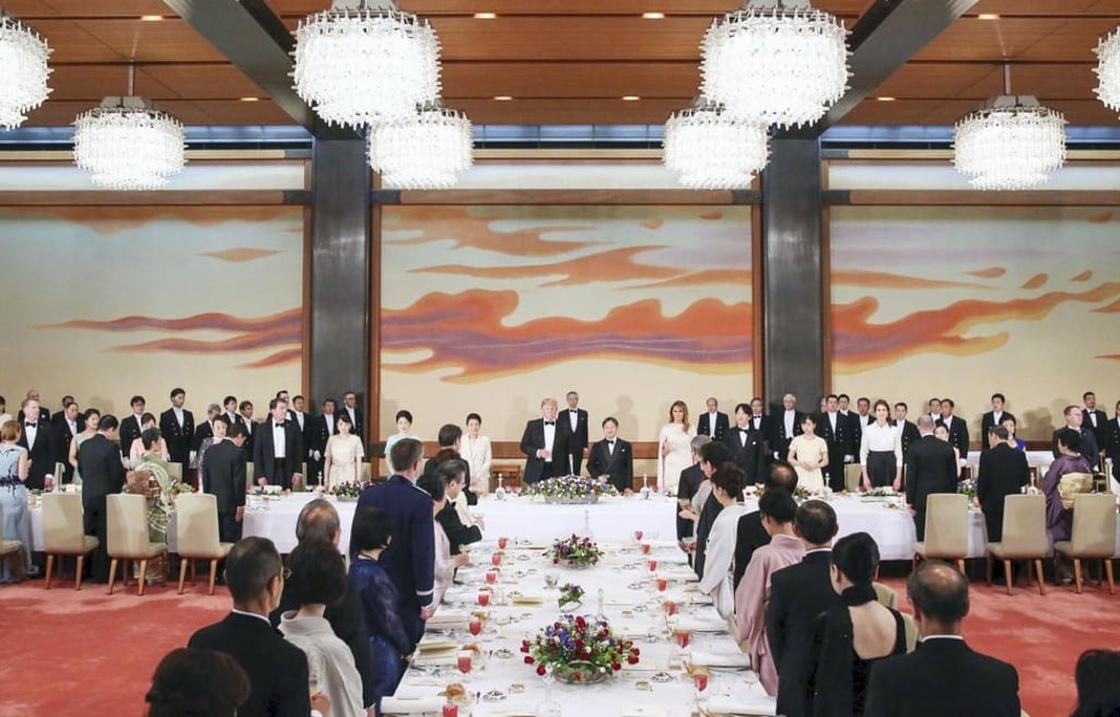 The banquet for the Trumps at the Imperial Palace in Tokyo had 165 guests. Photo: Kyodo