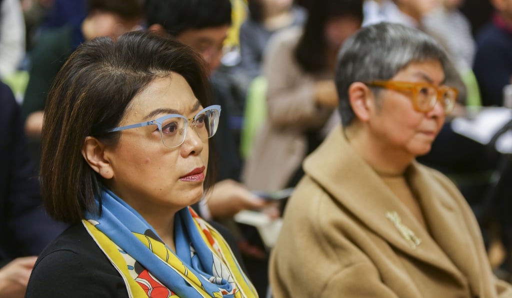 Then president of the Hong Kong Bar Association, Winnie Tam Wan-chi (left), and politician, barrister, writer and columnist, Margaret Ng Ngoi-yee (right) attend a symposium on the rule of law in Hong Kong at Baptist University in Kowloon Tong in December 2017. Women make up only 30 per cent of all barristers in the city. Photo: Xiaomei Chen