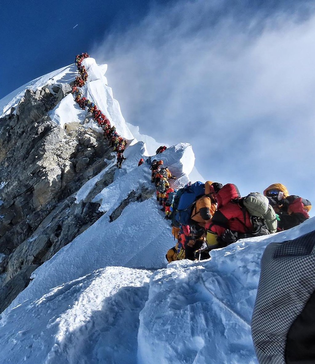 Ten other climbers have died in the last week, many of whom were stuck in a traffic jam for the peak, forcing them to spend too long in the ‘death zone’. Photo: Project Possible