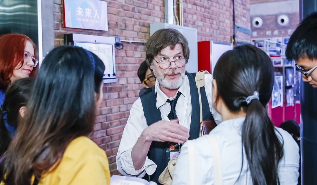 Allen Steele is accosted by fans at the Another Planet Science Fiction Convention in Beijing.