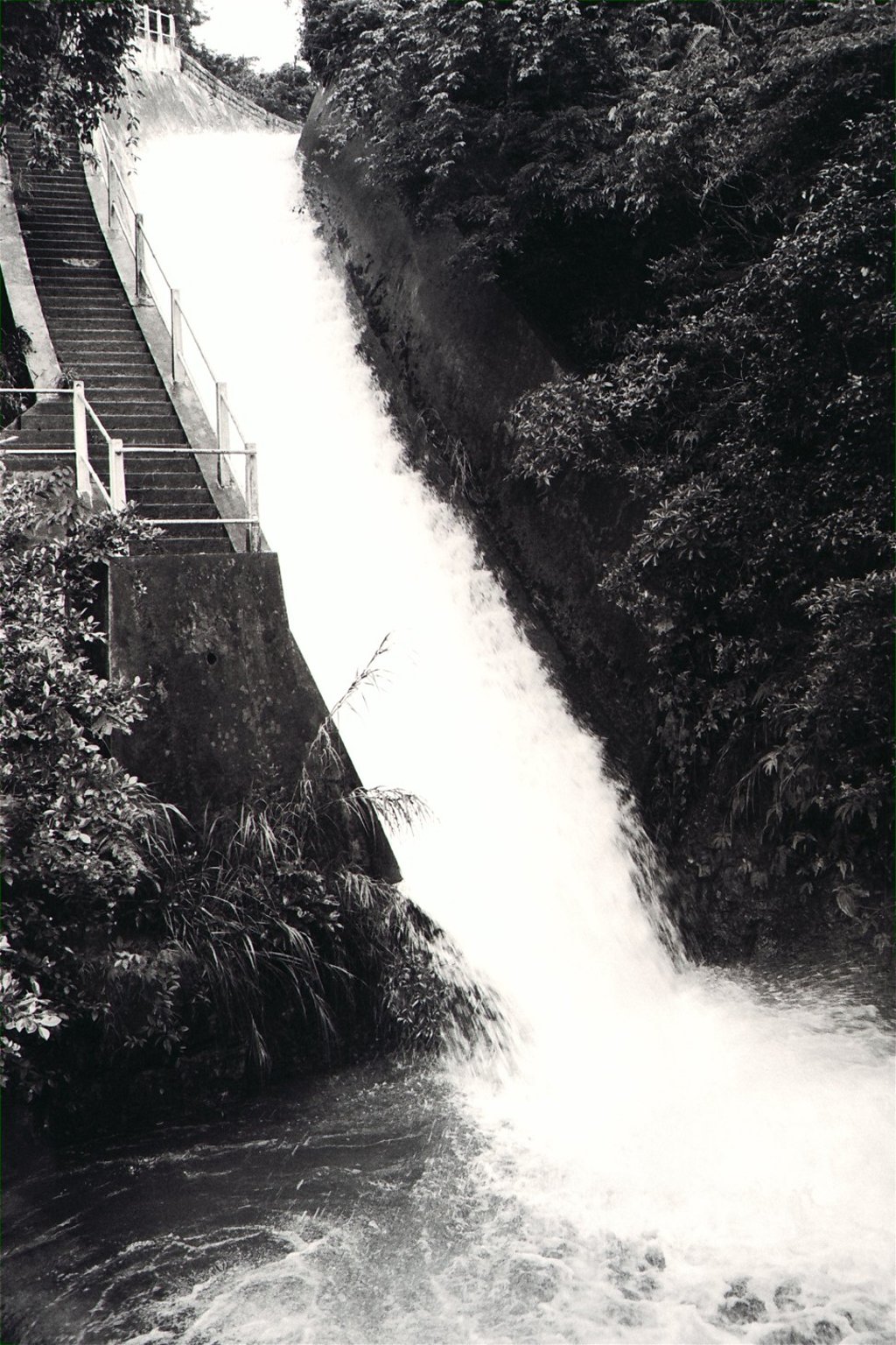 Water rushing down a catchwater near the Tai Tam Reservoir, which swells close to overflowing after more than a week of incessant rain. Photo: Sunny Lee