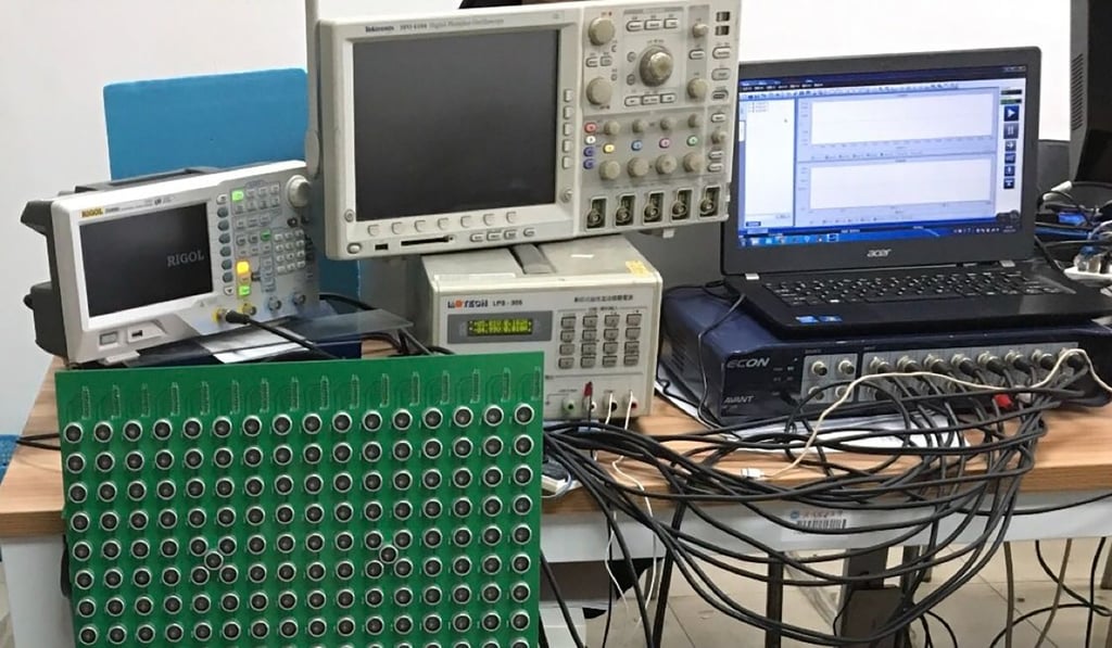 The prototype device consists of more than 200 sound sensors. Photo: Guo Xinhua