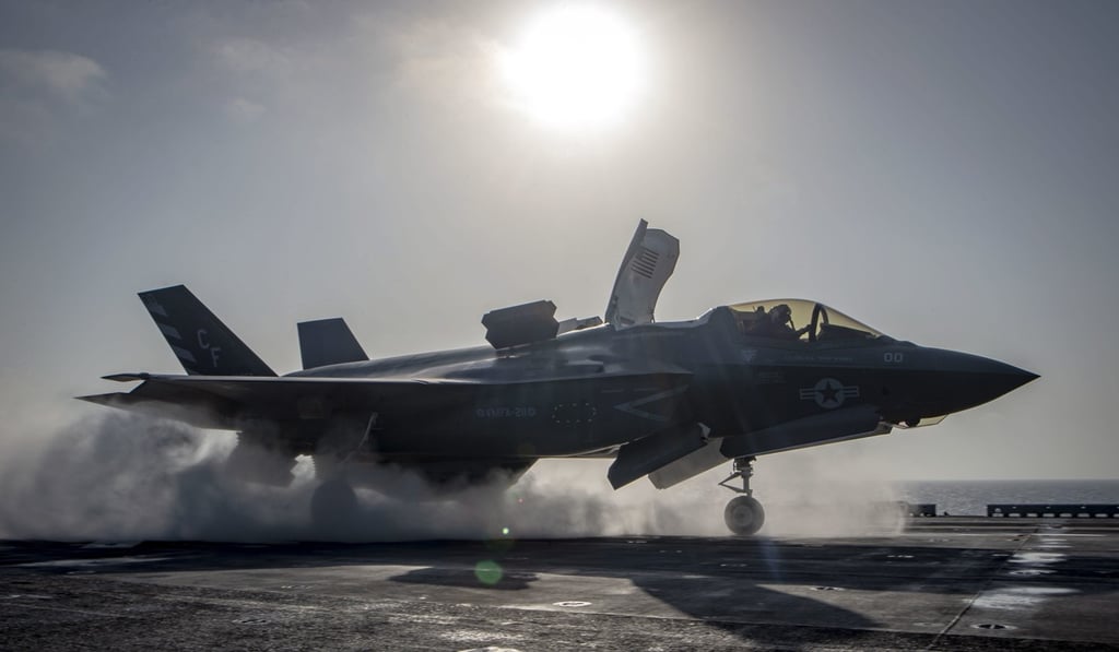 An F-35B Lightning II on the Wasp-class amphibious assault ship USS Essex in September 2018. Photo: US Navy via EPA-EFE
