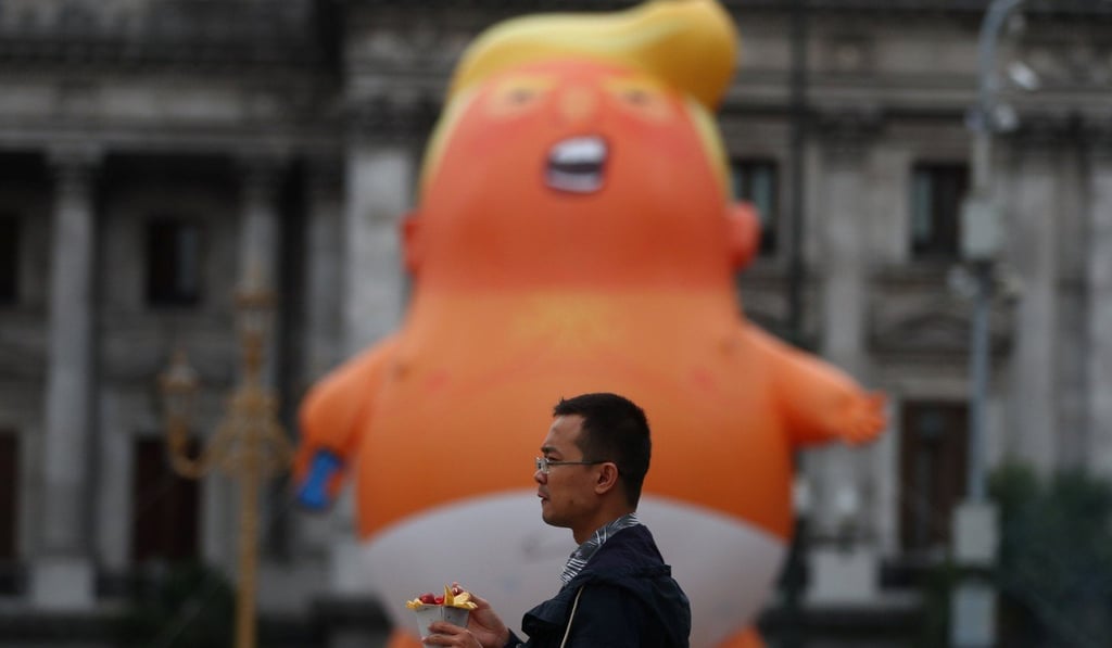 A “Baby Trump” balloon, before the start of last November’s G20 leaders summit in Buenos Aires, Argentina. US President Donald Trump’s effort to reverse decades-old US policies has seriously damaged the country’s international credibility. Photo: Reuters