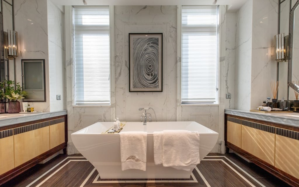 A master bathroom in one of the new Huafa Hills villas. A master bathroom in one of the new Huafa Hills villas.