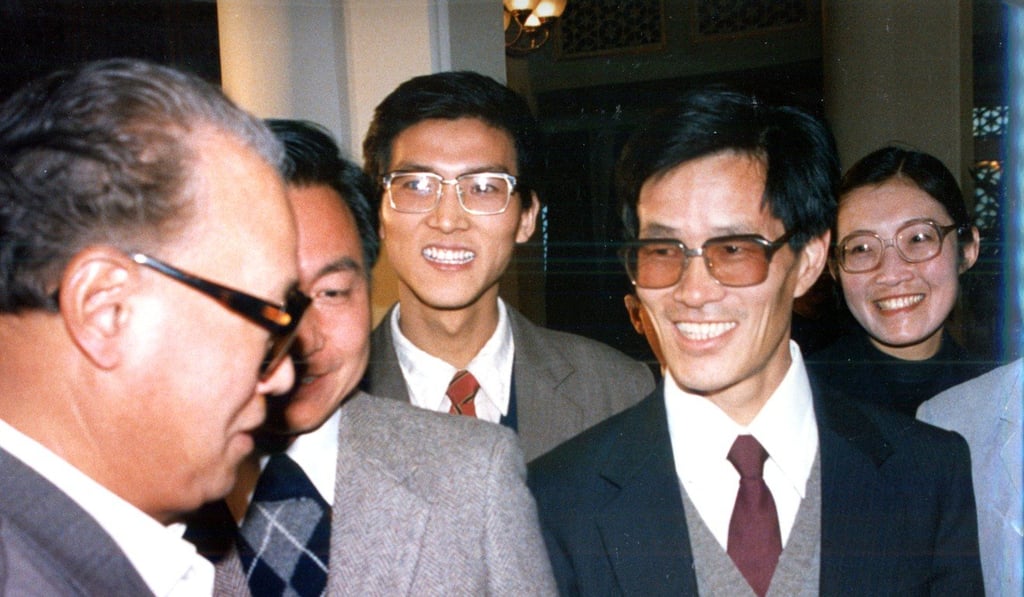 Zhao Ziyang (left) and Yan Jiaqi (right foreground) in Beijing in 1987. Photo: Handout