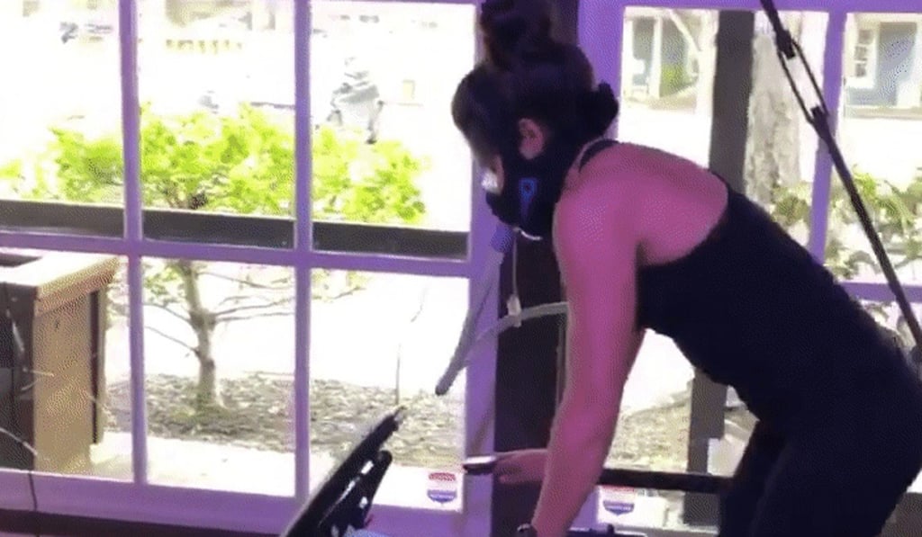 Roxanne Vogel trains in California to cope with oxygen deprivation at high altitude. Photo: GU Energy/Roxanne Vogel