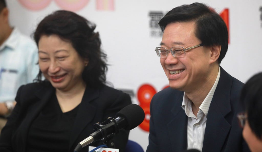 Government ministers Teresa Cheng and John Lee appear on Commercial Radio to try and reassure the public over the divisive extradition bill. Photo: May Tse