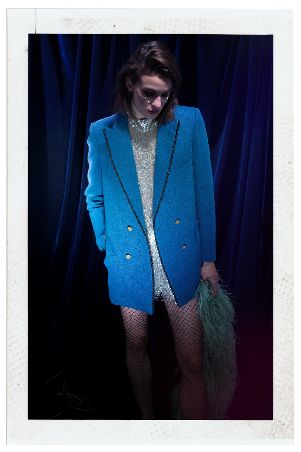 Blazé Milano ‘Uthopia’ peaked lapel denim everyday blazer.