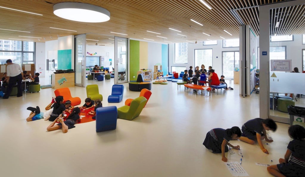 Students take part in an activity at French International School in Tseung Kwan O. Photo: Philippe Ruault