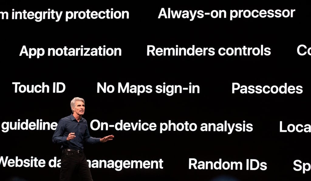 Craig Federighi speaks during Apple’s Worldwide Developer Conference in San Jose, California on June 3. Photo: AFP Craig Federighi speaks during Apple’s Worldwide Developer Conference in San Jose, California on June 3. Photo: AFP