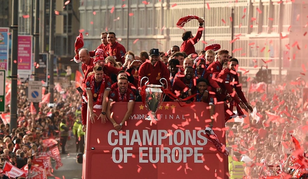 Hundreds of thousands of Liverpool fans greeted them upon their return to the city after winning the Champions League final. Photo: AFP