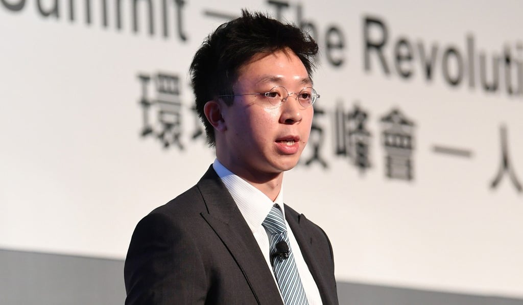 Aldrin Yim, co-founder of Codex Genetics, speaks at a tech summit held in Hong Kong in December 2017. Photo: Handout.