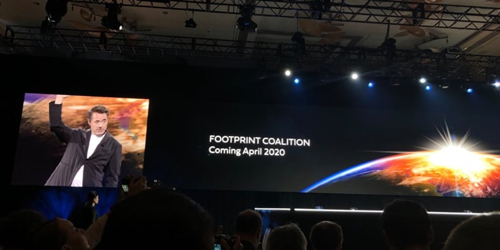 Robert Downey Jr announces his new foundation, the Footprint Coalition, at Amazon’s re:Mars in Las Vegas on Tuesday. Photo: Business Insider