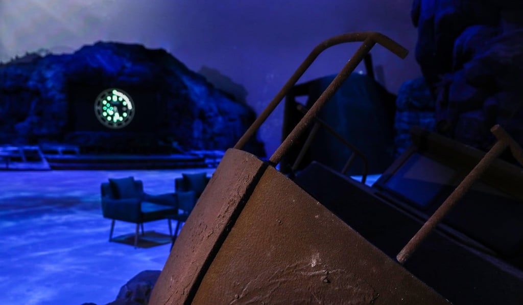 A cavernous underwater-themed environment was created for Panerai's Survival Instruments for Modern Heroes event in Shanghai.