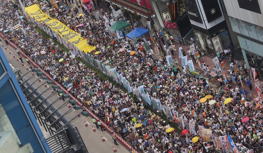 A previous protest organised by the Civil Human Rights Front, in 2016. Photo: K.Y. Cheng