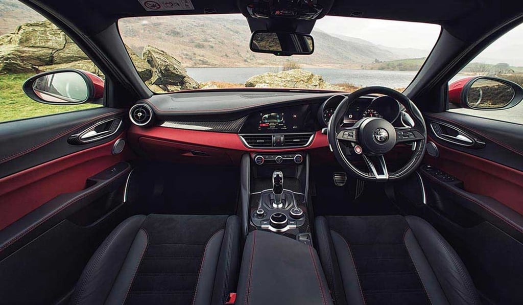 The interior of the Alfa Romeo Giulia Quadrifoglio.