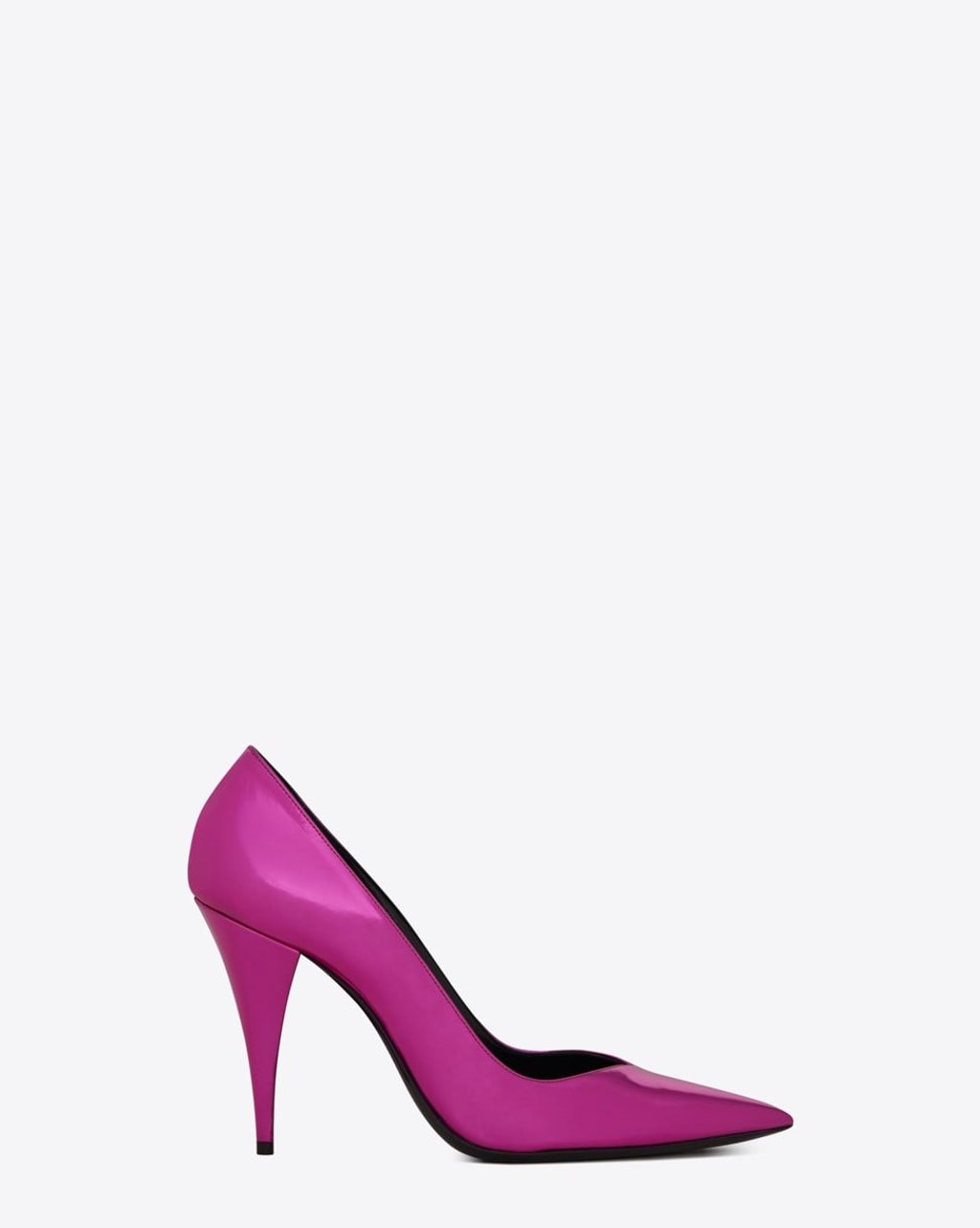 Kiki 100 pump in pink metallised leather