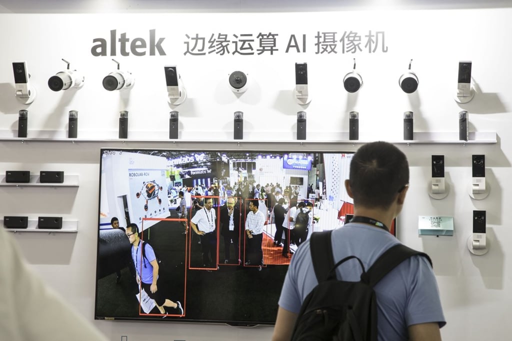 Taiwanese hi-tech supplier Altek Corp shows off its surveillance cameras and facial recognition system at the company's booth during the CES Asia 2019 trade show, which was held in Shanghai from June 11 to 13. Photo: Bloomberg Taiwanese hi-tech supplier Altek Corp shows off its surveillance cameras and facial recognition system at the company's booth during the CES Asia 2019 trade show, which was held in Shanghai from June 11 to 13. Photo: Bloomberg