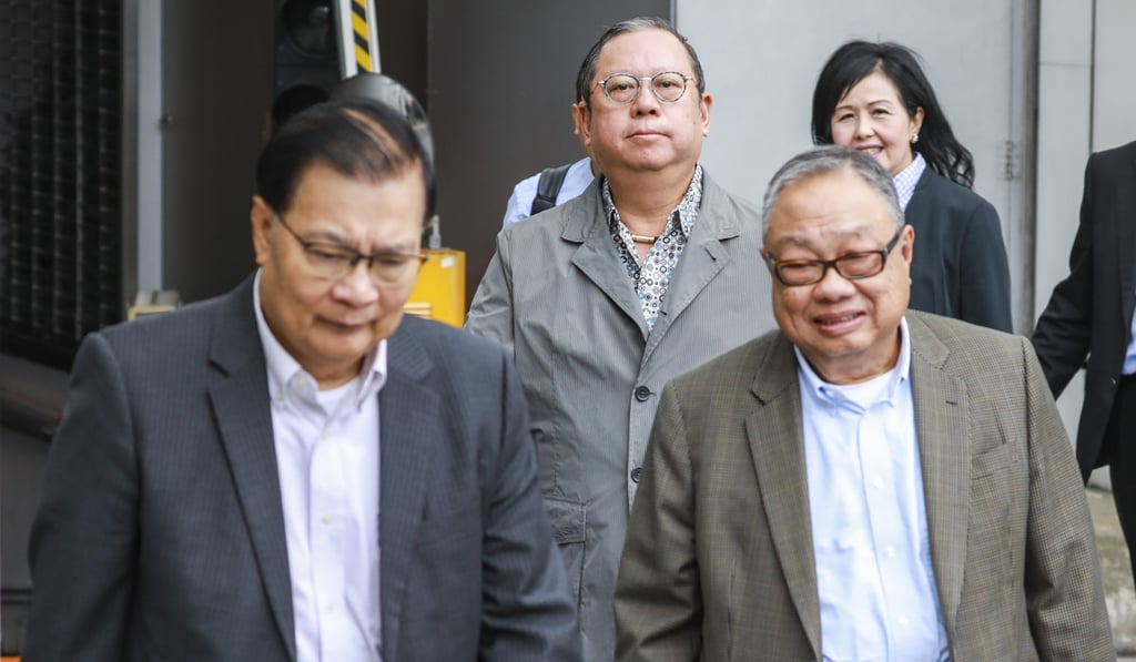 Tam Yiu-chung (left), Peter Lam Kin-ngok, and Chan Wing-kee arrive for a meeting at the central government’s liaison office in Sai Wan. Photo: May Tse Tam Yiu-chung (left), Peter Lam Kin-ngok, and Chan Wing-kee arrive for a meeting at the central government’s liaison office in Sai Wan. Photo: May Tse