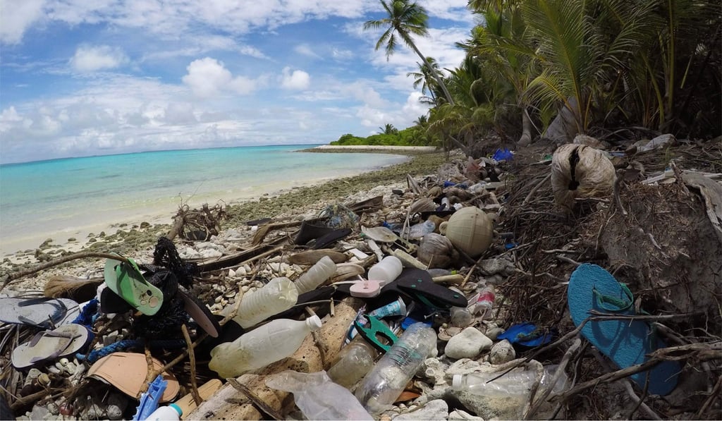 A beach on the Cocos Islands. Photo: Silke Struckenbrock/University of Tasmania/AFP