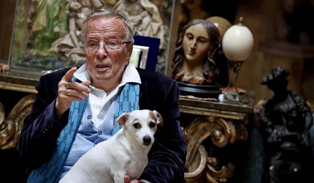 Franco Zeffirelli presents his book Francesco in his home in Rome in April 2014. Photo: EPA-EFE