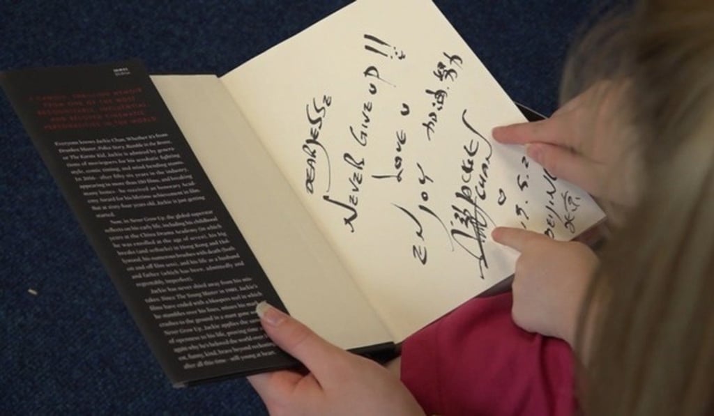 Jackie Chan’s encouraging words for Jesse Jane McParland. Photo: UTV