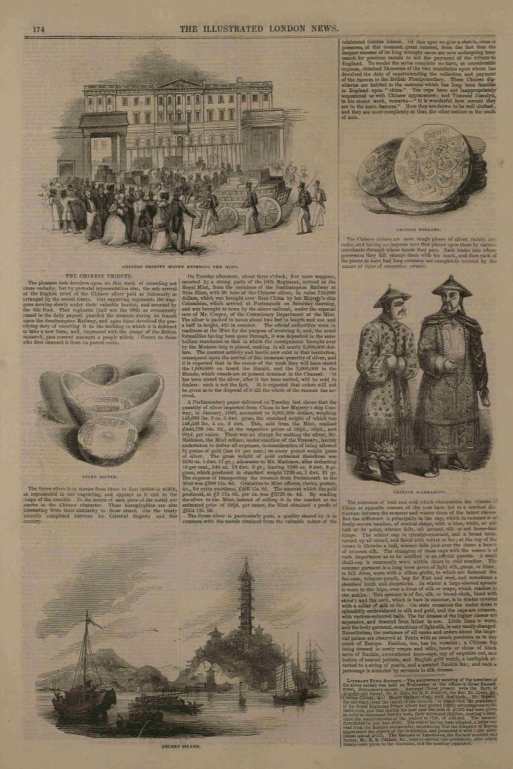 An 1843 report in “The Illustrated London News” about the arrival of Chinese silver at the Royal Mint, as part of forced Chinese reparations after the opium wars. Photo: Handout